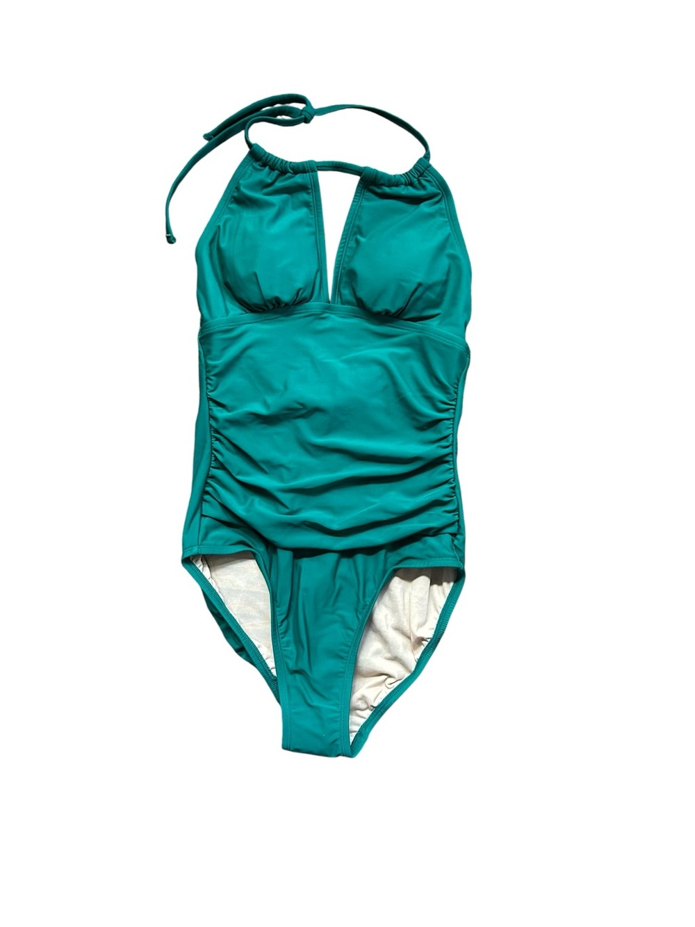 NWT Kona Sol Emerald Green One Piece Swimsuit Ruching Tummy Control Sz S 4-6